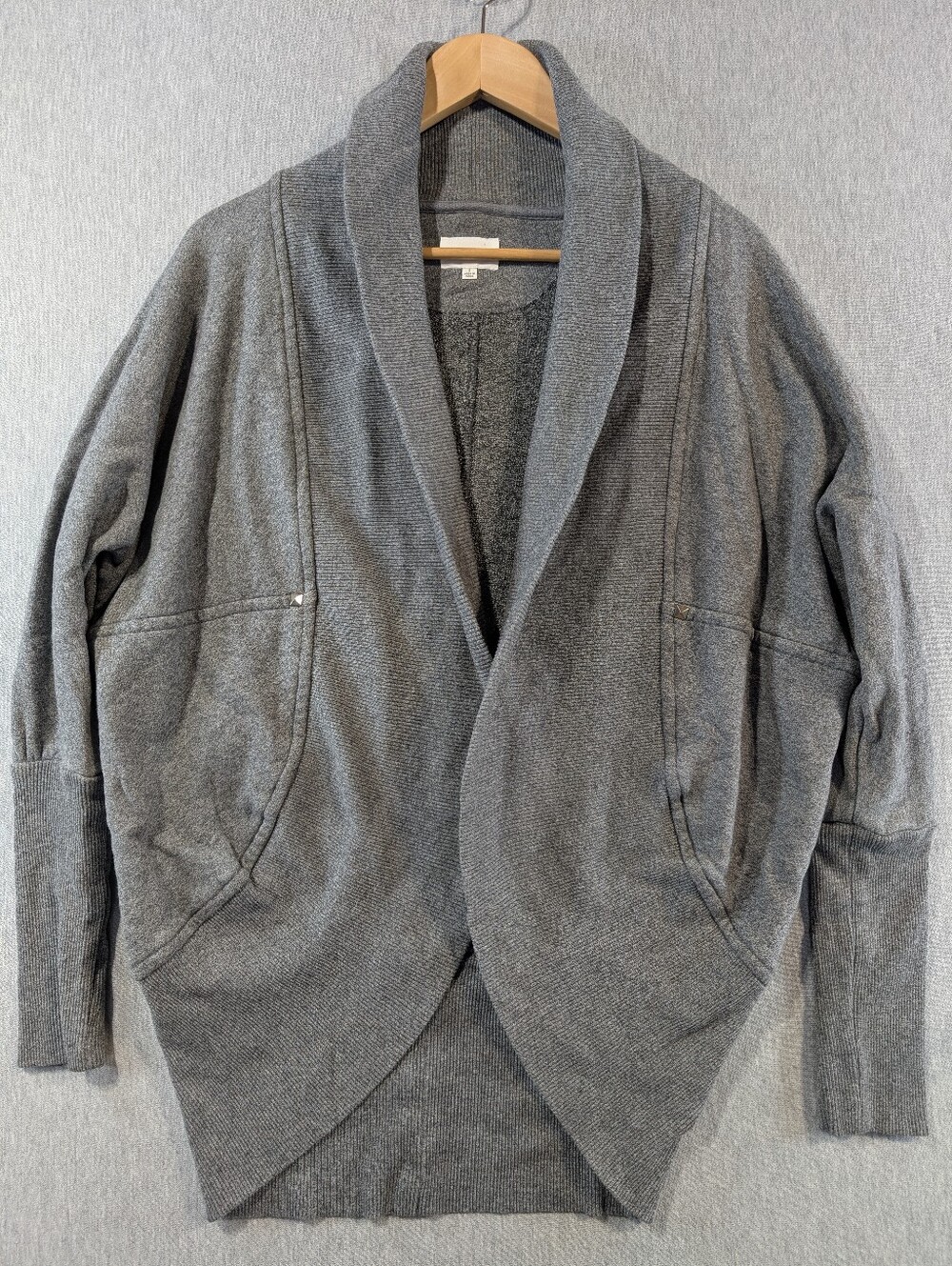 Wilfred Aritzia Diderot Open Front Cocoon Cardigan Small Light Grey Oversized